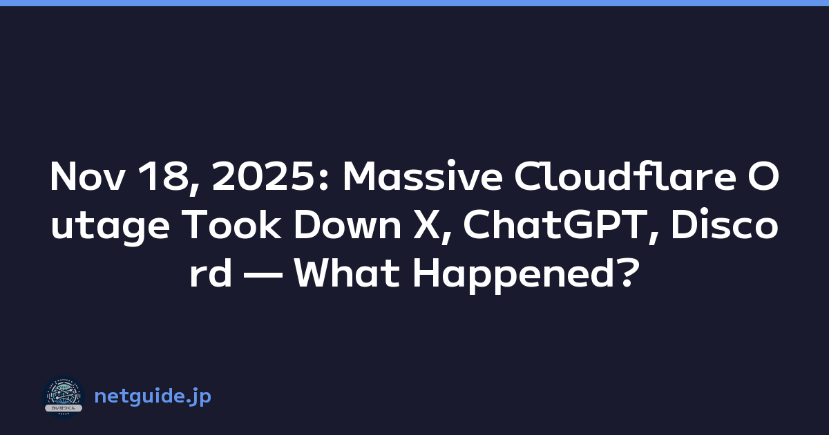 Nov 18, 2025: Massive Cloudflare Outage Took Down X, ChatGPT, Discord — What Happened?