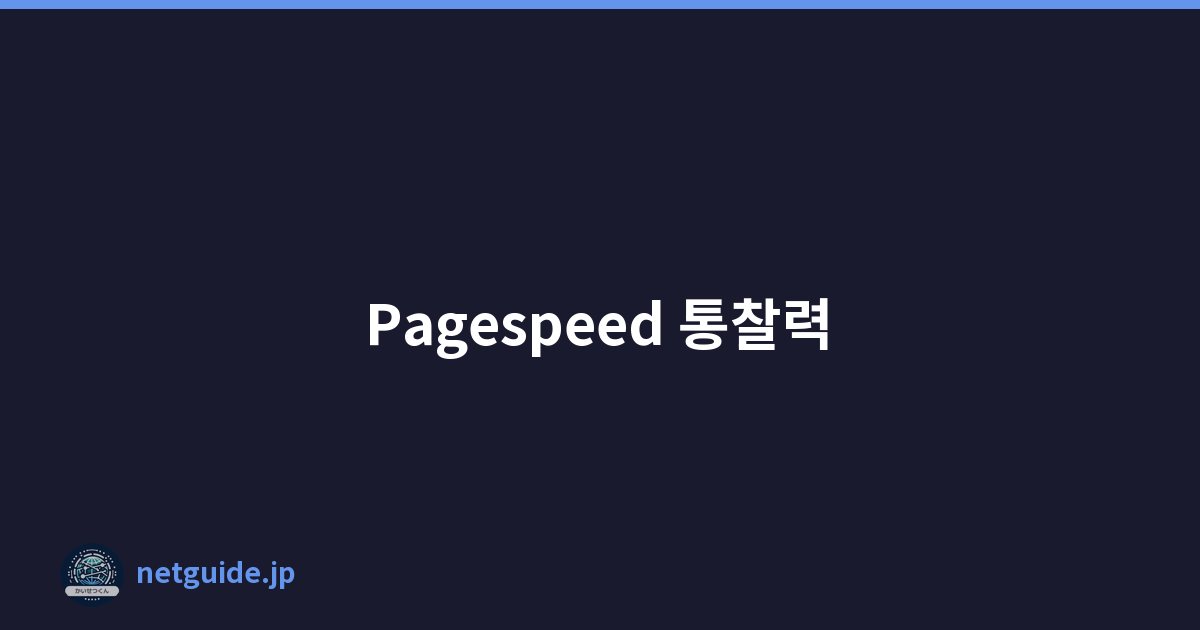 Pagespeed 통찰력