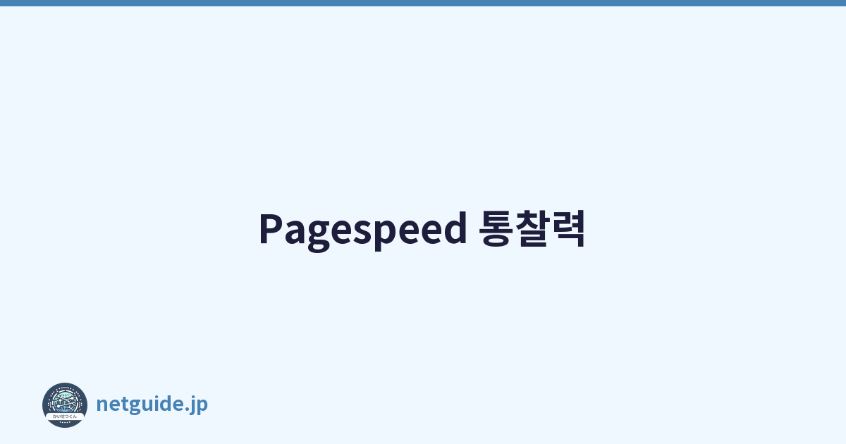 Pagespeed 통찰력